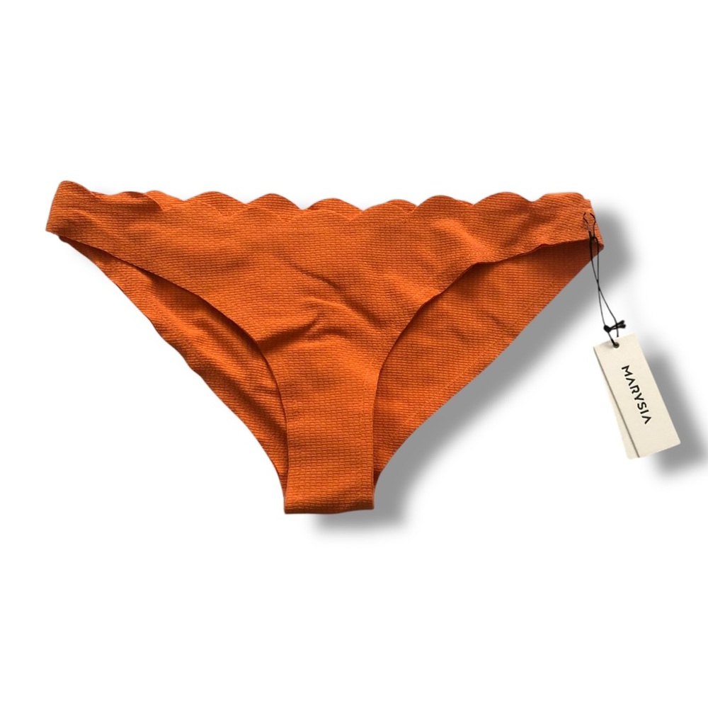 Marysia Swim Santa Barbara Low Rise Bikini Bottoms Orange NWT Size Small